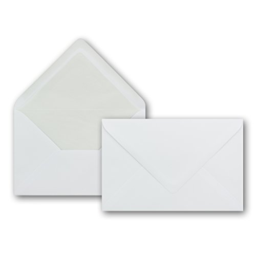 Briefumschläge in Weiß - 50 Stück - Format: 120 x 180 mm - DIN B6 - Nassklebung - mit grauem Seidenfutter - 100 g/m² - ohne Fenster - Premiumqualität GUSTAV NEUSER Briefumschläge in Weiß - 50 Stück - Format: 120 x 180 mm - DIN B6 - Nassklebung - mit grauem Seidenfutter - 100 g/m² - ohne Fenster - Premiumqualität GUSTAV NEUSER von FarbenFroh by GUSTAV NEUSER