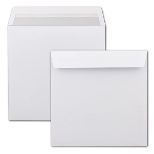 Briefumschläge Quadratisch 220 x 220 mm - Weiß mit grauem Innendruck - 200 Stück - EXTRA QUALITÄT - 100 g/m² - 22 x 22 cm - Für ganz besondere Anlässe! - Haftklebung - Qualitätsmarke: GUSTAV NEUSER Briefumschläge Quadratisch 220 x 220 mm - Weiß mit grauem Innendruck - 200 Stück - EXTRA QUALITÄT - 100 g/m² - 22 x 22 cm - Für ganz besondere Anlässe! - Haftklebung - Qualitätsmarke: GUSTAV NEUSER von FarbenFroh by GUSTAV NEUSER