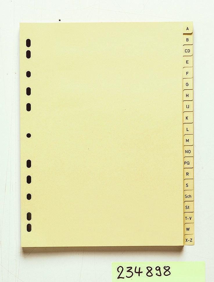 neutral Register Papier-Regist. A-Z 20tlg.10xvf chamois von NEUTRAL