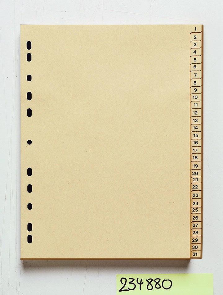 neutral Register Papier-Register 1-31 10x Vf A4 chamois von NEUTRAL