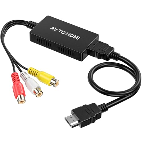 NEUTYPECHIC RCA Auf HDMI Adapter 1080P, AV HDMI Adapter Stabile Übertragung, AV zu HDMI Adapter Synchrone Übertragung von Audio und Video, AV Auf HDMI für Laptops, Monitore, Fernseher, Projektoren NEUTYPECHIC RCA Auf HDMI Adapter 1080P, AV HDMI Adapter Stabile Übertragung, AV zu HDMI Adapter Synchrone Übertragung von Audio und Video, AV Auf HDMI für Laptops, Monitore, Fernseher, Projektoren von NEUTYPECHIC
