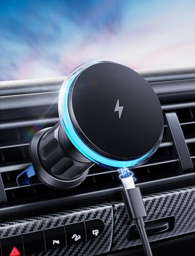 NEUTYPECHIC 15W für Magsafe Autohalterung mit Ladefunktion, Handyhalterung Auto Super Saugkraft, Handyhalterung Auto für Magsafe mit Streamer Atmosphärenlicht für iPhone 16/15/14/13/12 von NEUTYPECHIC