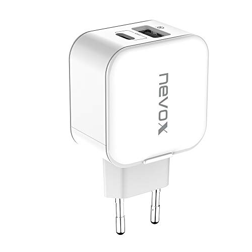 nevox USB PD Type C + QC3.0 Ladegerät | 18 Watt weiß 1760 von Glhty