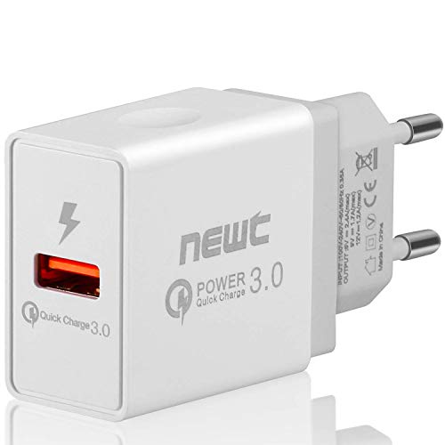 NEW'C USB-Wandladegerät, (Quick Charge USB 3.0, 18 W), ultraschneller Adapter USB 3.0, für Samsung Galaxy S9/S8/Note 8, LG G5/G6, Nexus 5X/6P, iPhone, iPad Pro/Air, Moto G4 etc von NEW'C