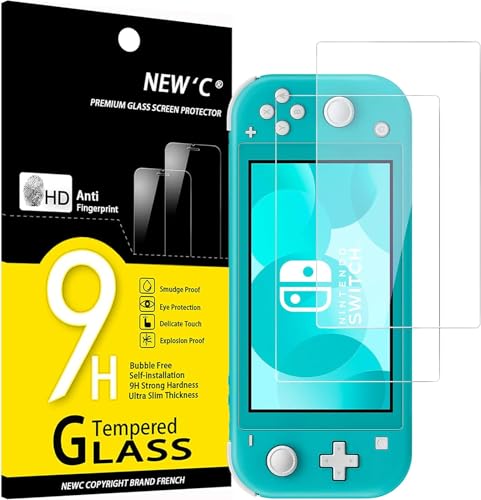 NEW'C 2 Stück, Panzer Schutz Glas für Nintendo Switch lite, Frei von Kratzern, 9H Härte, HD Displayschutzfolie, 0.33mm Ultra-klar, Ultrabeständig von NEW'C