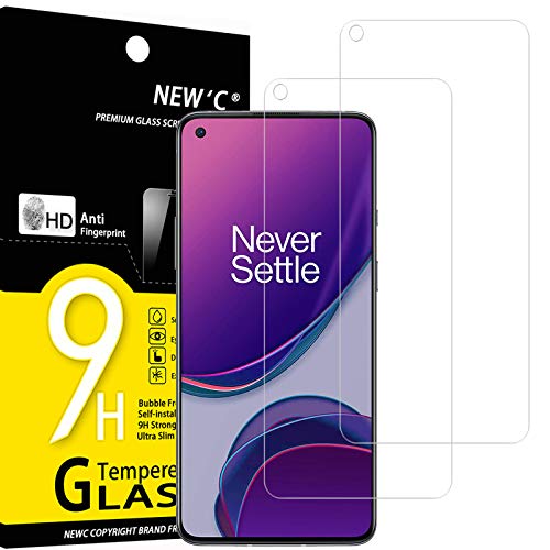 NEW'C 2 Stück, Panzer Schutz Glas für OnePlus 8T, Frei von Kratzern, 9H Härte, HD Displayschutzfolie, 0.33mm Ultra-klar, Ultrabeständig von NEW'C