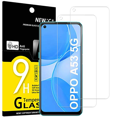 NEW'C 2 Stück, Panzer Schutz Glas für Oppo A53 5G, Frei von Kratzern, 9H Härte, HD Displayschutzfolie, 0.33mm Ultra-klar, Ultrabeständig von NEW'C