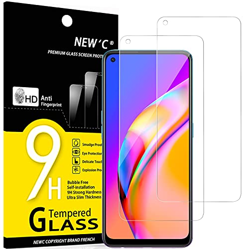 NEW'C 2 Stück, Panzer Schutz Glas für Oppo A74 4G, Oppo A94 5G, Frei von Kratzern, 9H Härte, HD Displayschutzfolie, 0.33mm Ultra-klar, Ultrabeständig von NEW'C