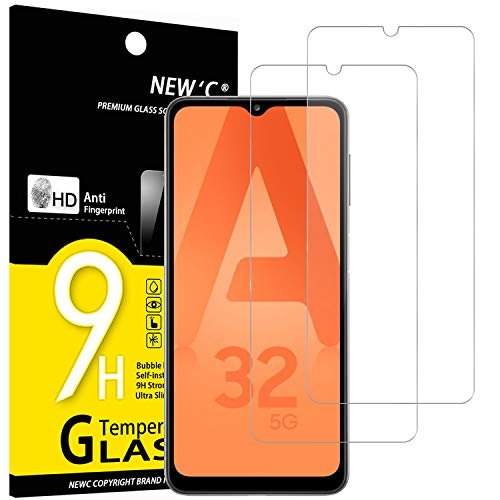 NEW'C 2 Stück, Panzer Schutz Glas für Samsung Galaxy A32 5G, Frei von Kratzern, 9H Härte, HD Displayschutzfolie, 0.33mm Ultra-klar, Ultrabeständig von NEW'C