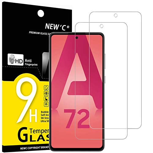 NEW'C 2 Stück, Panzer Schutz Glas für Samsung Galaxy A72 / A72 5G, Frei von Kratzern, 9H Härte, HD Displayschutzfolie, 0.33mm Ultra-klar, Ultrabeständig von NEW'C