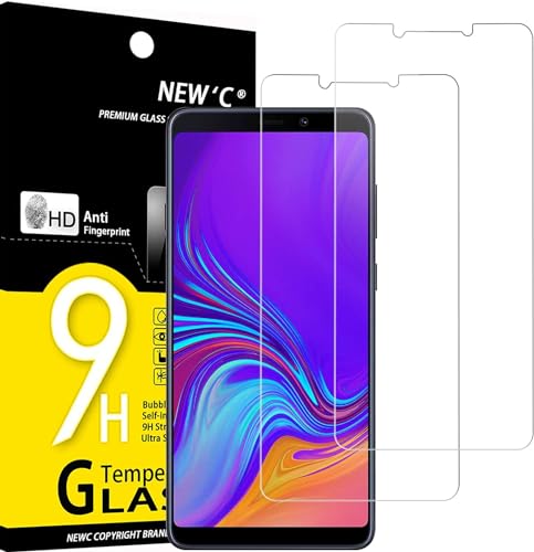 NEW'C 2 Stück, Panzer Schutz Glas für Samsung Galaxy A9 2018, A9 Star Pro, A9s, Frei von Kratzern, 9H Härte, HD Displayschutzfolie, 0.33mm Ultra-klar, Ultrabeständig von NEW'C