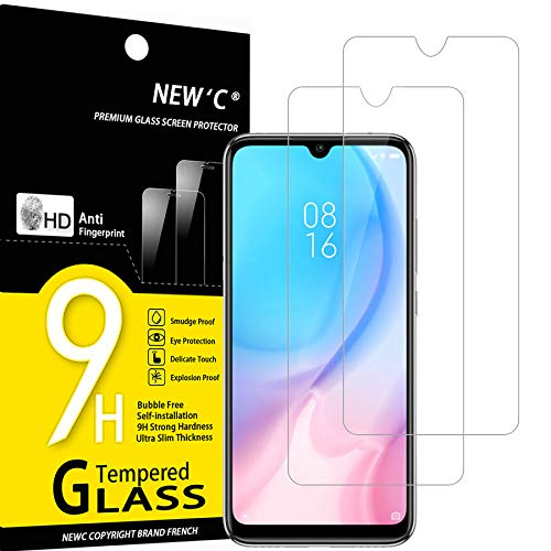 NEW'C 2 Stück, Panzer Schutz Glas für Xiaomi Mi A3, Frei von Kratzern, 9H Härte, HD Displayschutzfolie, 0.33mm Ultra-klar, Ultrabeständig von NEW'C