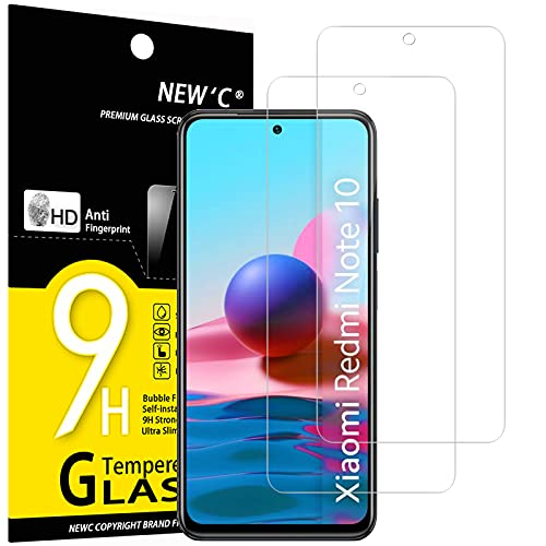 NEW'C 2 Stück, Panzer Schutz Glas für Xiaomi Redmi Note 10, Note 10 5G, Xiaomi POCO M5s, Frei von Kratzern, 9H Härte, HD Displayschutzfolie, 0.33mm Ultra-klar, Ultrabeständig von NEW'C