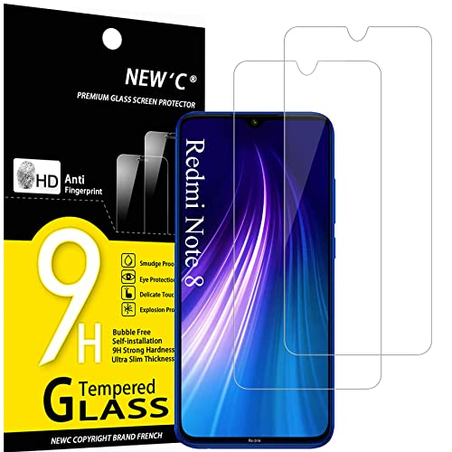 NEW'C 2 Stück, Panzer Schutz Glas für Xiaomi Redmi Note 8, Note 8 2021, Xiaomi Mi 9 Lite, Frei von Kratzern, 9H Härte, HD Displayschutzfolie, 0.33mm Ultra-klar, Ultrabeständig von NEW'C