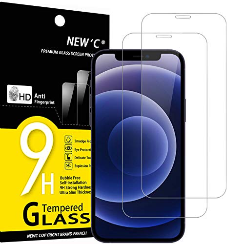 NEW'C 2 Stück, Panzer Schutz Glas für iPhone 12 Mini (5,4"), Frei von Kratzern, 9H Härte, HD Displayschutzfolie, 0.33mm Ultra-klar, Ultrabeständig von NEW'C