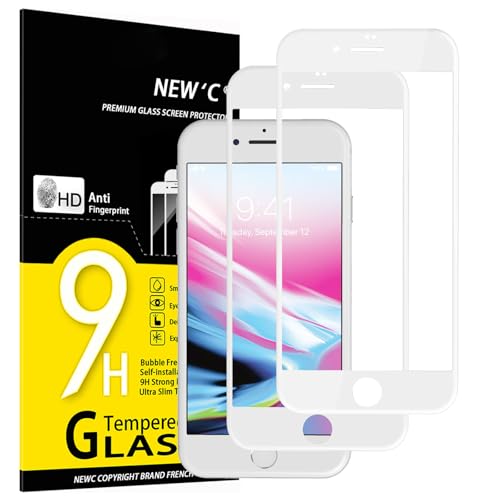 NEW'C 2 Stück, Panzer Schutz Glas für iPhone 7/8 Schutzfolie, 3D Full Screen Schutzfolie 9H Härte Ultra-klar, HD Displayschutzfolie-Weiß NEW'C 2 Stück, Panzer Schutz Glas für iPhone 7/8 Schutzfolie, 3D Full Screen Schutzfolie 9H Härte Ultra-klar, HD Displayschutzfolie-Weiß von NEW'C