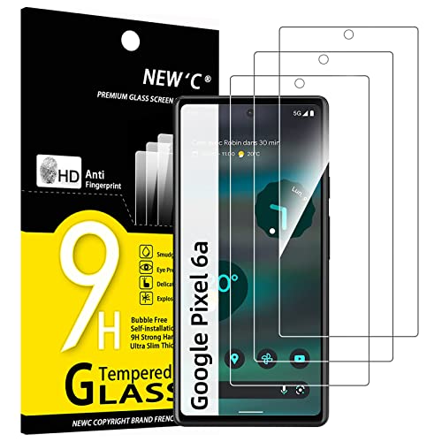 NEW'C 3 Stück, Panzer Schutz Glas für Google Pixel 6a (6,1"), Frei von Kratzern, 9H Härte, HD Displayschutzfolie, 0.33mm Ultra-klar, Ultrabeständig von NEW'C