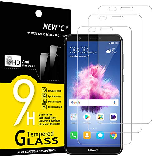 NEW'C 3 Stück, Panzer Schutz Glas für Huawei P smart, Frei von Kratzern, 9H Härte, HD Displayschutzfolie, 0.33mm Ultra-klar, Ultrabeständig von NEW'C