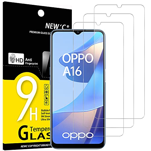 NEW'C 3 Stück, Panzer Schutz Glas für Oppo A16 (6,52"), A16s, Frei von Kratzern, 9H Härte, HD Displayschutzfolie, 0.33mm Ultra-klar, Ultrabeständig von NEW'C