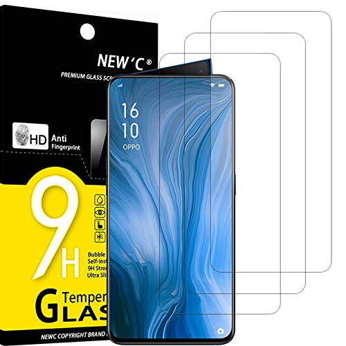 NEW'C 3 Stück, Panzer Schutz Glas für Oppo Reno, Frei von Kratzern, 9H Härte, HD Displayschutzfolie, 0.33mm Ultra-klar, Ultrabeständig von NEW'C