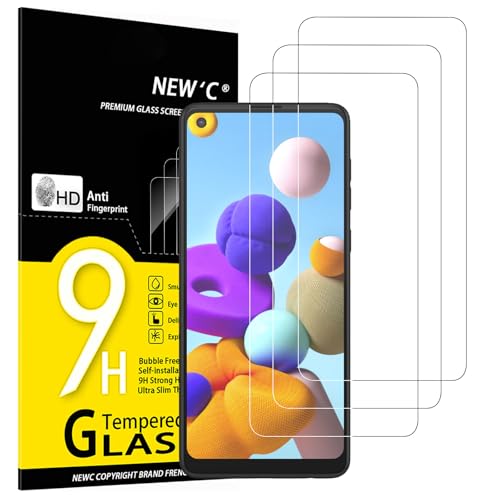 NEW'C 3 Stück für Samsung Galaxy A21 für Panzerglas, Frei von Kratzern, 9H Härte, HD Displayschutzfolie, 0.33mm Ultra-klar, Ultrabeständig von NEW'C