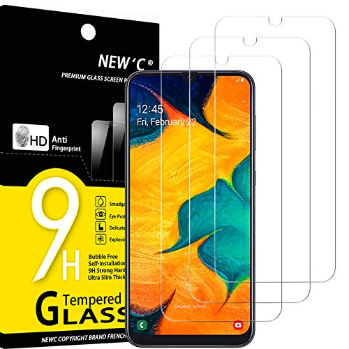 NEW'C 3 Stück, Panzer Schutz Glas für Samsung Galaxy A30, M30, M30s Frei von Kratzern, 9H Härte, HD Displayschutzfolie, 0.33mm Ultra-klar, Ultrabeständig von NEW'C
