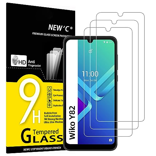 NEW'C 3 Stück, Panzer Schutz Glas für Wiko Y82, Frei von Kratzern, 9H Härte, HD Displayschutzfolie, 0.33mm Ultra-klar, Ultrabeständig von NEW'C