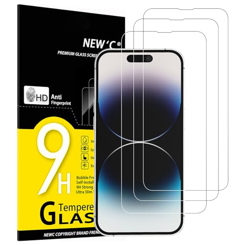 NEW'C 3 Stück für iPhone 14 Pro für Panzerglas (6,1 Zoll), Frei von Kratzern, 9H Härte, HD Displayschutzfolie, 0.33mm Ultra-klar, Ultrabeständig von NEW'C