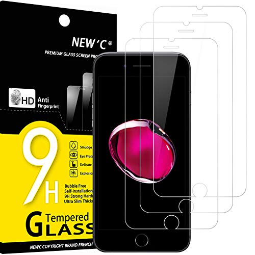 NEW'C 3 Stück, Panzer Schutz Glas für iPhone 8/7 (4.7), Frei von Kratzern, 9H Härte, HD Displayschutzfolie, 0.33mm Ultra-klar, Ultrabeständig von NEW'C