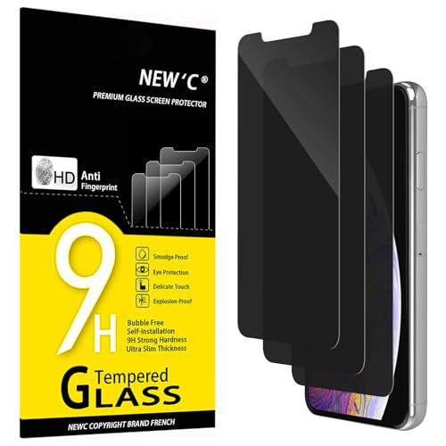 NEW'C 3 Stück, Sichtschutz für iPhone 11 Pro Max/iPhone XS Max für Panzerglas (6,5 Zoll) für Panzerglas, Verbesserter 28-Grad-schutzwinkel, Ultra-Haltbare 9H Härte, Blasenfrei von NEW'C