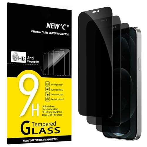 NEW'C 3 Stück, Sichtschutz für iPhone 12 Pro Max für Panzerglas (6,7 Zoll) für Panzerglas, Verbesserter 28-Grad-schutzwinkel, Ultra-Haltbare 9H Härte, Blasenfrei von NEW'C