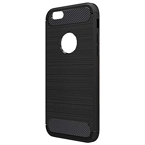 NEW'C Hülle Kompatibel mit iPhone 6/6s (4,7 Zoll) in Schwarz mit Aufprallschutz und Kohlefasereffekt (Silikon Gel TPU, Flexibel) Handyhülle von NEW'C