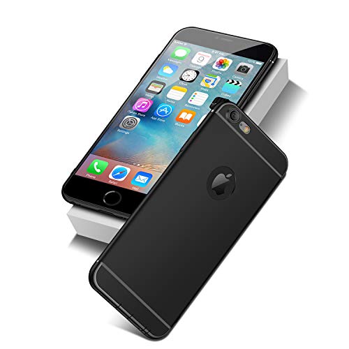 NEW'C Hülle Kompatibel mit iPhone 6 / 6S (4,7 Zoll) mit Matter schwarzem farbstil (Silikon Gel TPU, Flexibel) Handyhülle von NEW'C