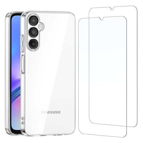 NEW'C Hülle für Samsung Galaxy A05s - Ultra Transparent Silikon Weiches TPU Gel und 2 × Panzer Schutz Glas für Samsung Galaxy A05s - Kratzfest von NEW'C