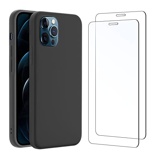 NEW'C Hülle für iPhone 12 Pro Max Ultra Thin Silikon Schwarz und 2 × Panzer Schutz Glas für iPhone 12 Pro Max - Anti Scratch NEW'C Hülle für iPhone 12 Pro Max Ultra Thin Silikon Schwarz und 2 × Panzer Schutz Glas für iPhone 12 Pro Max - Anti Scratch von NEW'C