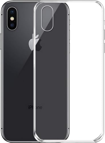 NEW'C Hülle für iPhone X, XS, [Ultra transparent Silikon Gel TPU Soft] Cover Case Schutzhülle Kratzfeste mit Schock Absorption und Anti Scratch kompatibel iPhone X, XS von NEW'C