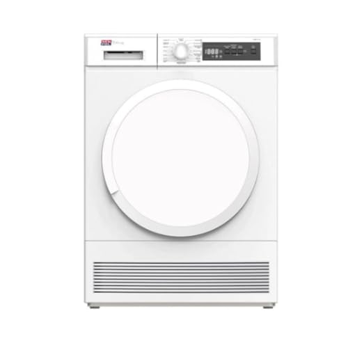 NEW POL Elektronischer Kondensationstrockner, Startzeitvorwahl, Innenbeleuchtung, schwarzes Display, Kapazität 7 kg, Weiß von NEW POL