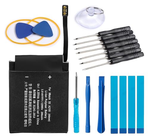 NEWASHAN Akku A2181, kompatibel mit Apple Watch S5 Serie 5 SE 44 mm A2093 A2095 A2157 A2352 A2354 A2356 GPS + Cellular wiederaufladbarer Lithium-Polymer-Akku 3,81 V 296 mAh (S5-44mm-A2181) von NEWASHAN