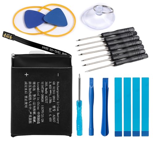 NEWASHAN Akku A2327, kompatibel mit Apple Watch 6. Generation Serie 6 S6 44 mm A2292 A2294 A2376, wiederaufladbar, Li-Ion, Lipo, Lithium-Polymer, Batterien, 3,85 V, 303,8 mAh (S6-44 mm-A2327) von NEWASHAN