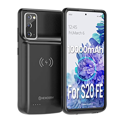 NEWDERY Akku-Schutzhülle für Galaxy S20 FE 10000 mAh, kabellos, Qi und Schnellladung für Android Auto unterstützt, tragbare Ladehülle kompatibel mit S20 FE (6,5 Zoll) von NEWDERY