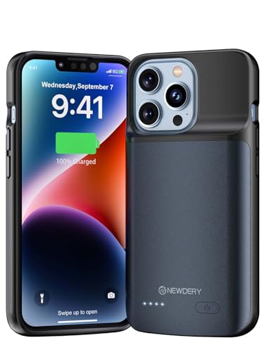 NEWDERY Akkuhülle für iPhone 13/13 Pro & 14/14Pro, 4800 mAh, schlanke, tragbare Schutzhülle, Ladeabdeckung, wiederaufladbar, erweitertes Ladegerät, Hülle für iPhone 13/13 Pro & 14/14Pro (6,1 Zoll), NEWDERY Akkuhülle für iPhone 13/13 Pro & 14/14Pro, 4800 mAh, schlanke, tragbare Schutzhülle, Ladeabdeckung, wiederaufladbar, erweitertes Ladegerät, Hülle für iPhone 13/13 Pro & 14/14Pro (6,1 Zoll), von NEWDERY
