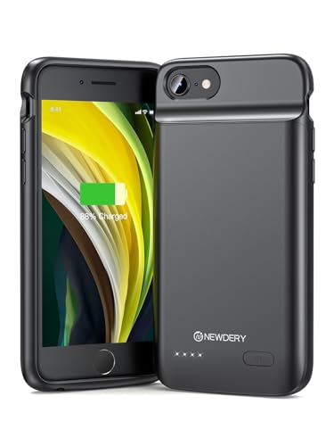 NEWDERY Akkuhülle für iPhone 8/7/6s/6/SE (2022/2020), 3200 mAh Ladehülle tragbar, wiederaufladbare Ladehülle mit erweitertem Akkupack Reise-Powerbank für iPhone 6/6s/7/8/SE (3. und 2. Generation)4,7" von NEWDERY