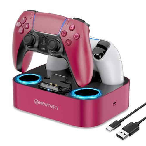 NEWDERY PS5 Controller Ladestation, DualSense Ladestation für PlayStation5 Controller Ladegerät Docking Station Schnelllade für Playstation 5 DualSense Controller (Rot) NEWDERY PS5 Controller Ladestation, DualSense Ladestation für PlayStation5 Controller Ladegerät Docking Station Schnelllade für Playstation 5 DualSense Controller (Rot) von NEWDERY