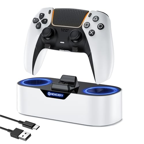 NEWDERY PS5 Controller Ladestation, Schnellladestation für Playstation 5 Controller, Einzel Controller Ladeständer als Ersatz für PS5 Controller und PS5 Pro Controller NEWDERY PS5 Controller Ladestation, Schnellladestation für Playstation 5 Controller, Einzel Controller Ladeständer als Ersatz für PS5 Controller und PS5 Pro Controller von NEWDERY