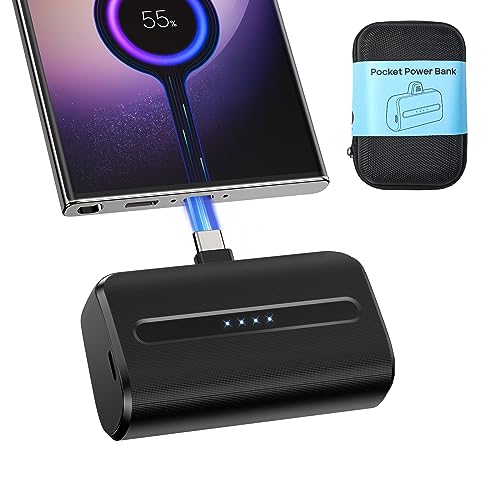 NEWDERY USB-C-Powerbank, 6600 mAh, tragbares Mini-Ladegerät, schnelles Aufladen, kleines schlankes Batttery-Pack, externes Handy-Ladegerät für Samsung Galaxy S23 Ultra/S22/Note/Moto/LG/Google von NEWDERY