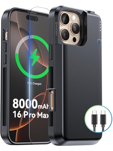NEWDERY Verbesserte Akkugehäuse für iPhone 16 Pro Max, 8000 mAh USB-C tragbare Powerbank, CarPlay, Sync-Daten Werden unterstützt, wiederaufladbares Ladegehäuse kompatibel mit iPhone 16 Pro Max 6,9 " NEWDERY Verbesserte Akkugehäuse für iPhone 16 Pro Max, 8000 mAh USB-C tragbare Powerbank, CarPlay, Sync-Daten Werden unterstützt, wiederaufladbares Ladegehäuse kompatibel mit iPhone 16 Pro Max 6,9 " von NEWDERY