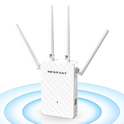 NEWFAST WLAN-Repeater, 300 Mbps, leistungsstarker WLAN-Verstärker mit 4 Antennen, WLAN-Extender mit Ethernet-Port, kompatibel mit allen Internetboxen, WPS-Konfiguration mit einem Klick NEWFAST WLAN-Repeater, 300 Mbps, leistungsstarker WLAN-Verstärker mit 4 Antennen, WLAN-Extender mit Ethernet-Port, kompatibel mit allen Internetboxen, WPS-Konfiguration mit einem Klick von NEWFAST