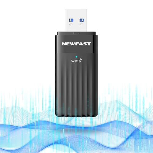 NEWFAST WiFi 6 USB WLAN Stick for PC,AX3000 WLAN Adapter PC,Dual-Band 5GHz/2.4GHz WiFi Dongle,USB 3.0,WPA3,MU-MIMO,Built-in 5dBi Antennas,Low Latency,Wireless WiFi Adapter,Only for Windows 11/10 von NEWFAST