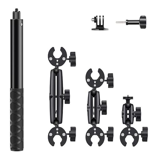 NEWFUN Kamera Halterung, Motorrad Kit für insta360 x4,X3,X2 360-Grad-Drehung, Doppelklemme, Doppelte Stabilität, Motorradhalterung, Kompatibel mit Mehreren Geräten NEWFUN Kamera Halterung, Motorrad Kit für insta360 x4,X3,X2 360-Grad-Drehung, Doppelklemme, Doppelte Stabilität, Motorradhalterung, Kompatibel mit Mehreren Geräten von NEWFUN