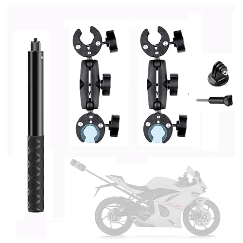NEWFUN Kamera Halterung, Zubehör für insta360 x4, Motorrad Kit für insta360 x4,X3,X2 360-Grad-Drehung, Doppelklemme, Doppelte Stabilität, Motorradhalterung, Kompatibel mit Mehreren Geräten NEWFUN Kamera Halterung, Zubehör für insta360 x4, Motorrad Kit für insta360 x4,X3,X2 360-Grad-Drehung, Doppelklemme, Doppelte Stabilität, Motorradhalterung, Kompatibel mit Mehreren Geräten von NEWFUN